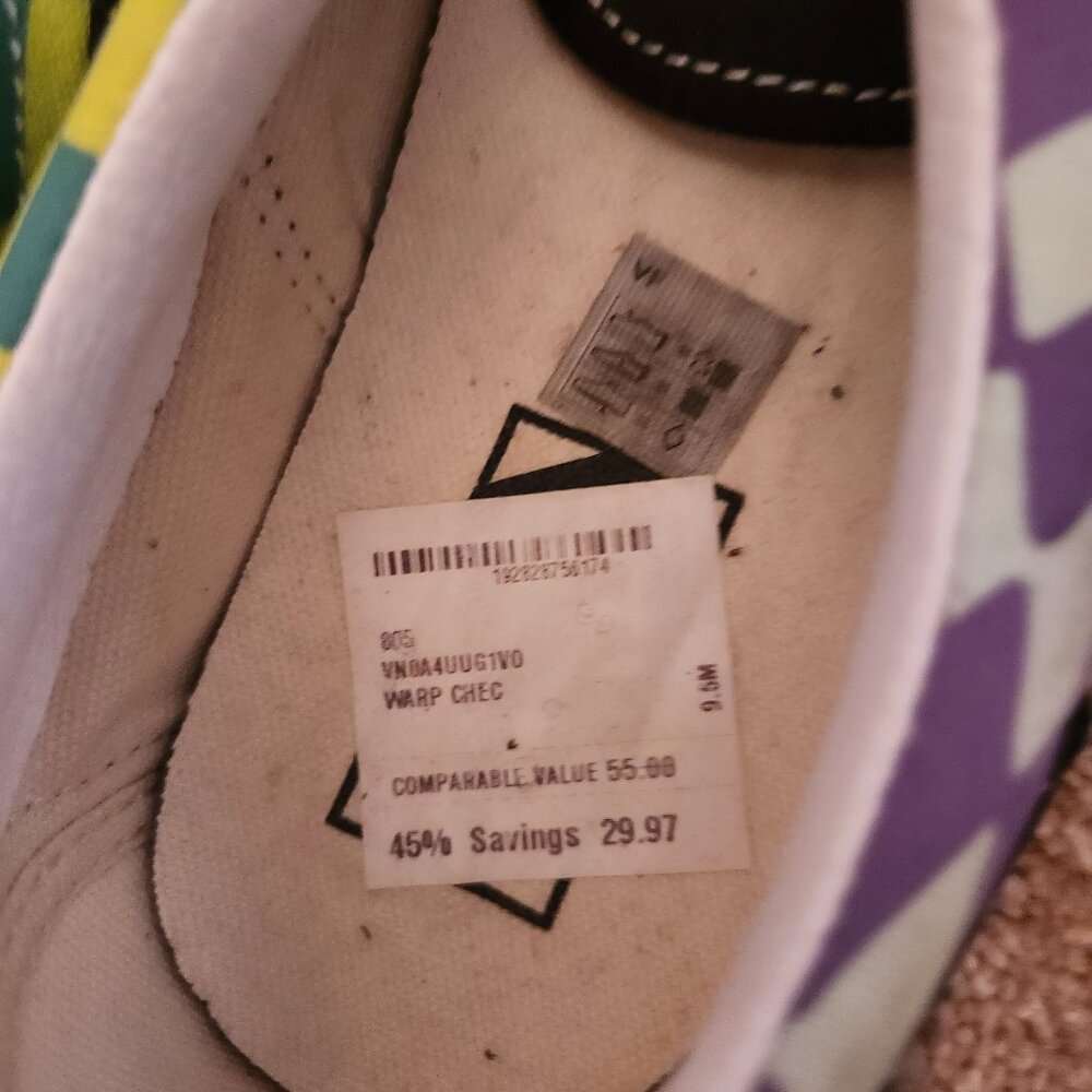 New vans with Checard Design sneakers with laces us mens 9.5 Womens 11 - Picture 5 of 7